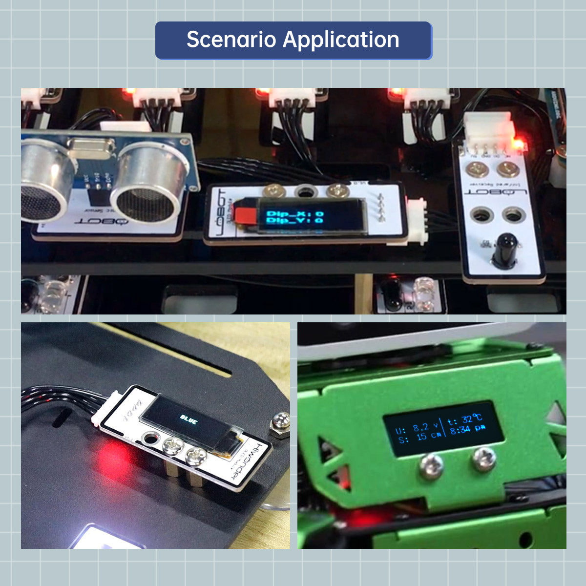 OLED Display Module: Hiwonder Robot Module Compatible with Arduino/ Raspberry Pi/ Jetson Nano/ micro:bit
